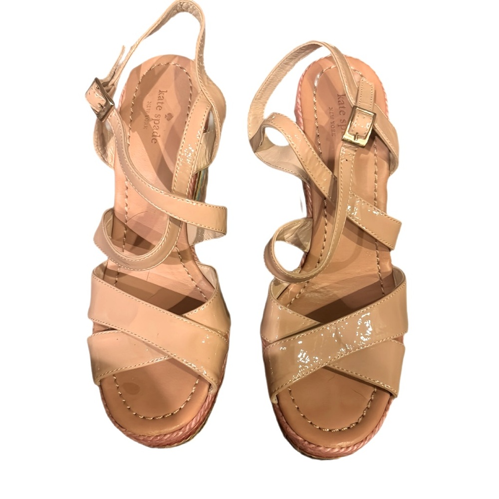 Kate Spade Nude Patent Strappy Sandals
